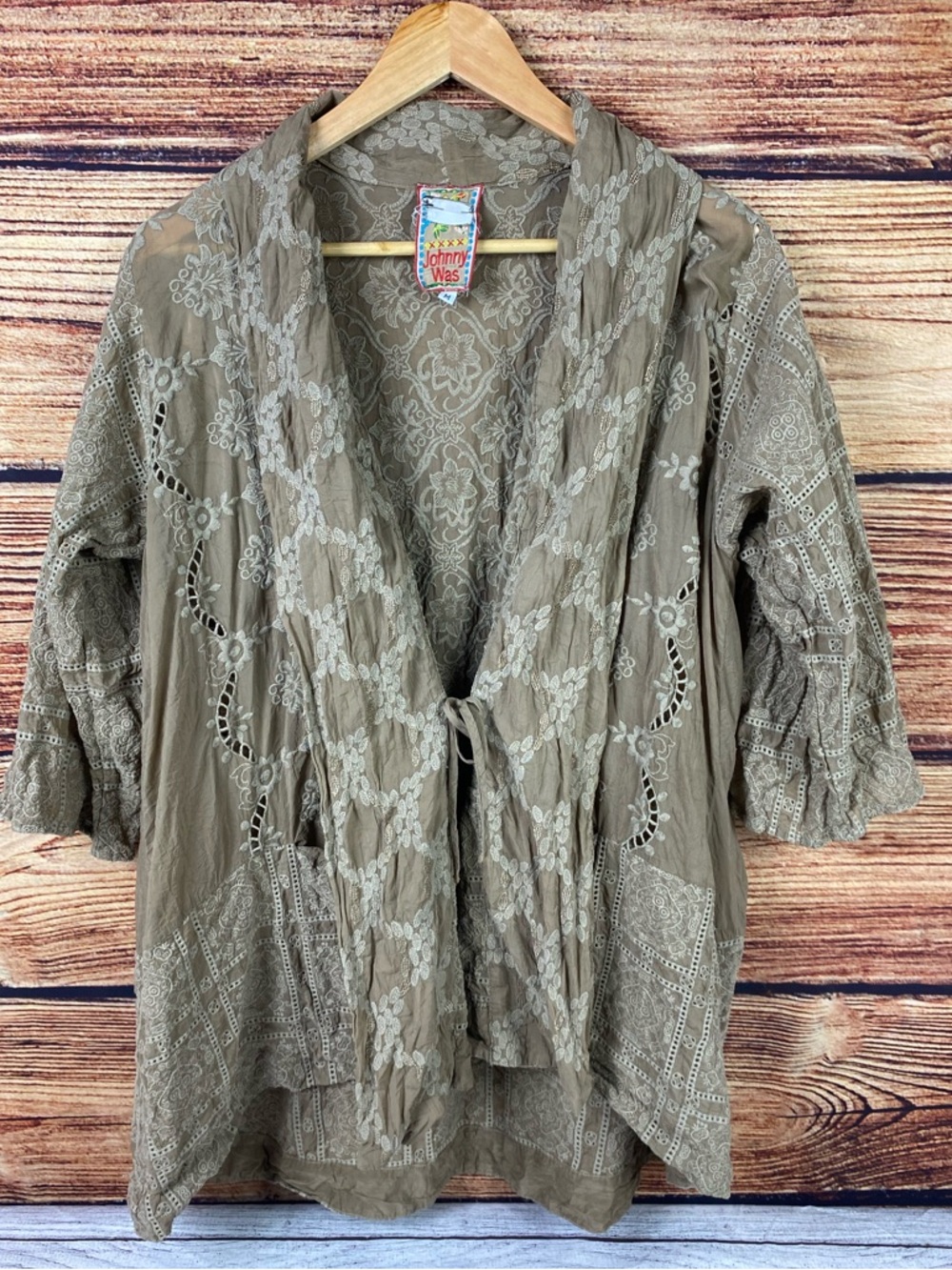 Johnny Was Tan/Light Brown Eyelet Kimono